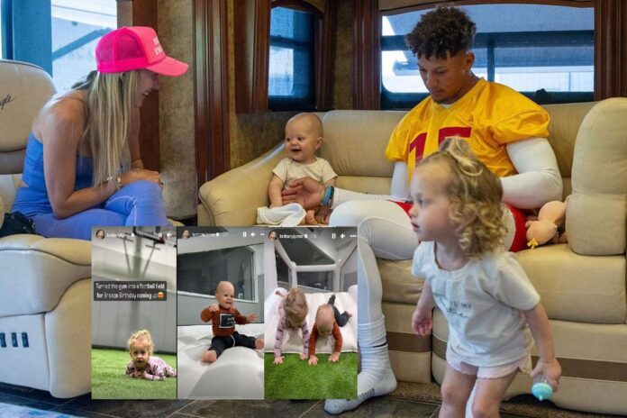 Brittany Mahomes Turns Her Gym Into a Football Field for Son Bronze's First Birthday
