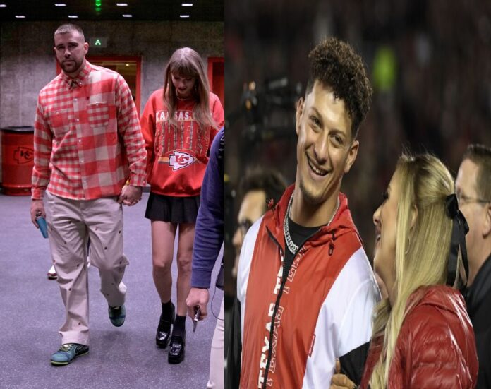 EXCLUSIVE: Brittany Mahomes and QB husband Patrick Welcomes BFF Taylor Swift and Travis Kelce at their sprawling $8 million home as the popstar settles into life in Kansas City